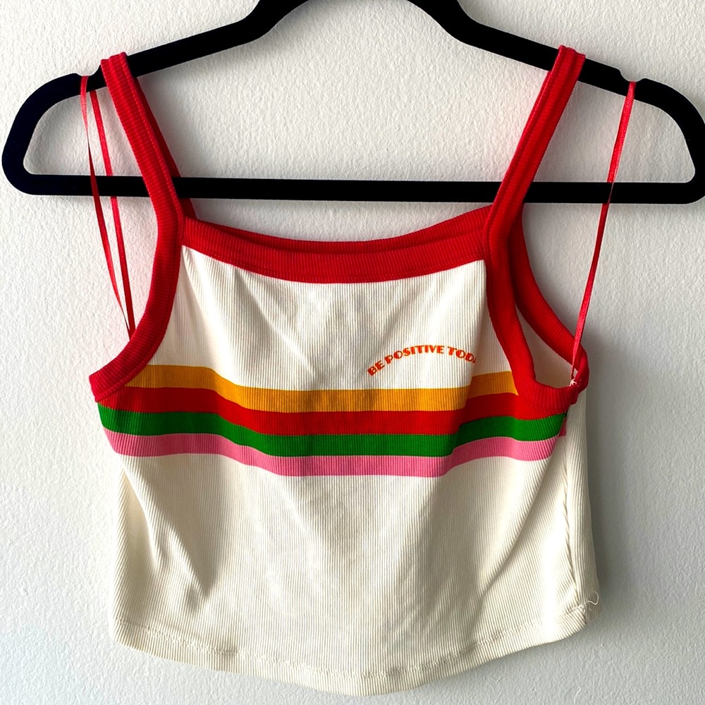“Be Positive Today” Zara 70’s inspired crop top. Size S